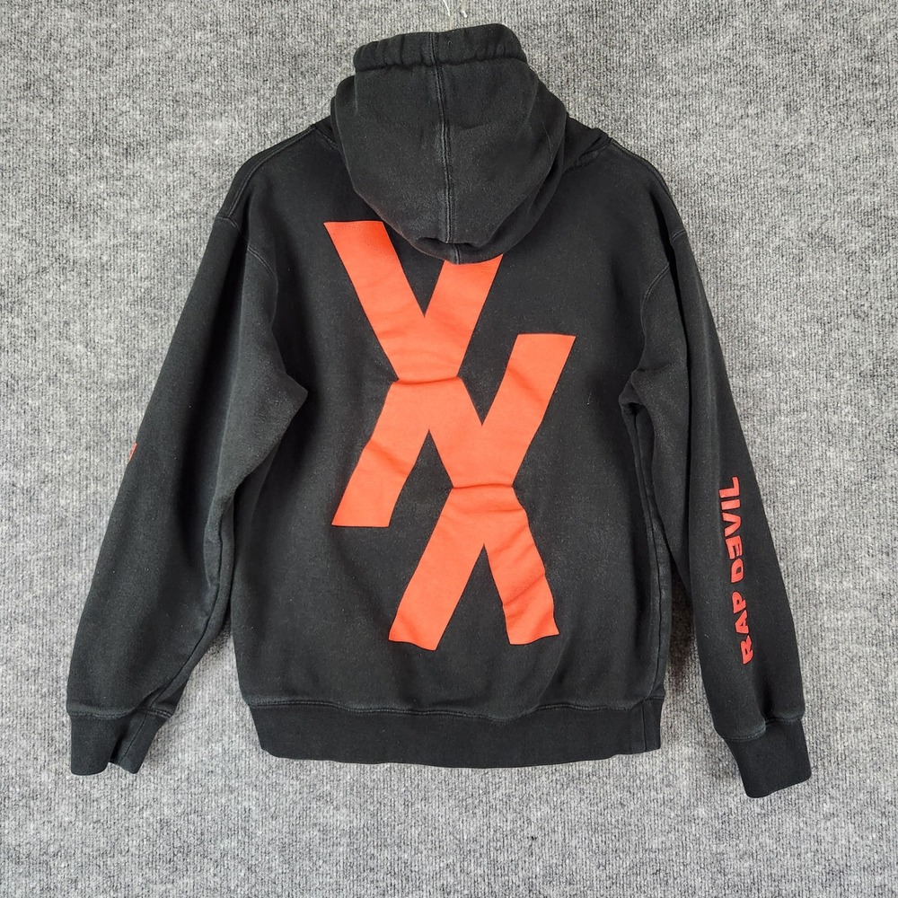 Machine Gun Kelly Hoodie Rap Devil Black Orange MGK Tour Merch Mens Small - Picture 2 of 10